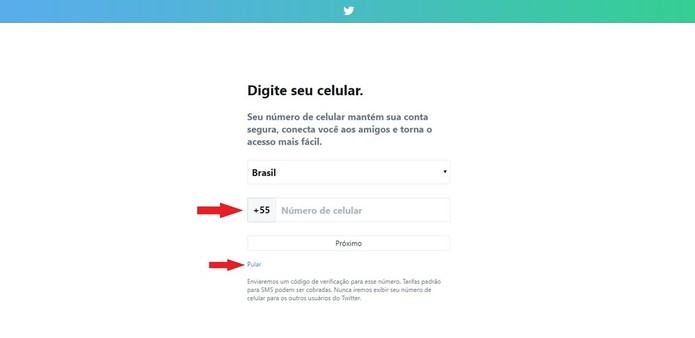 É possível se cadastrar usando número de celular ou e-mail (Foto: Reprodução/Clara Barreto) É possível se cadastrar usando número de celular ou e-mail (Foto: Reprodução/Clara Barreto)