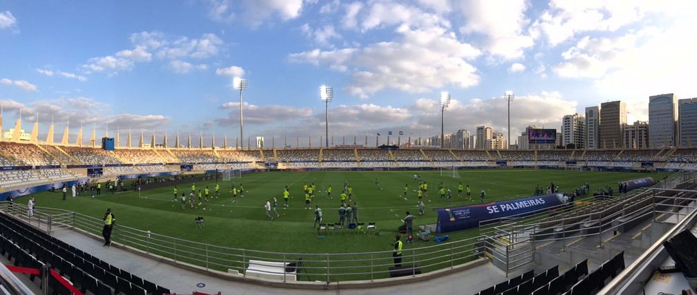 Al Nahyan, estádio da estreia do Palmeiras no Mundial de Clubes — Foto: Felipe Zito