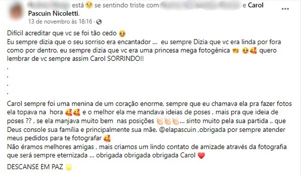 Amigos lamentam morte de vendedora de 24 anos encontrada em apartamento — Foto: Reprodução