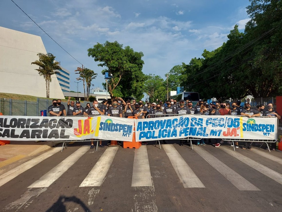 Policiais Penais fizeram  — Foto: Assessoria