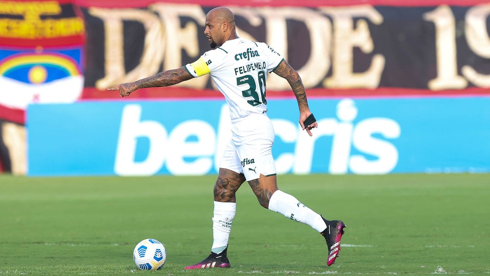 Felipe Melo durante a partida entre Sport e Palmeiras — Foto: Cesar Greco