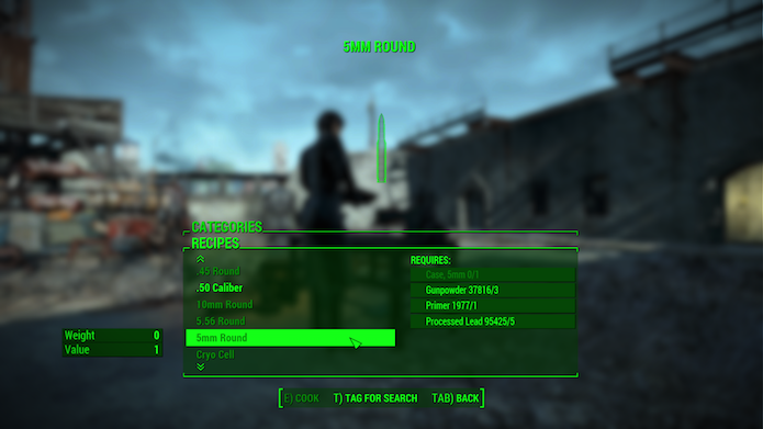 Fallout 4: mod possibilita criar as próprias munições (Foto: Reprodução/NexusMods)