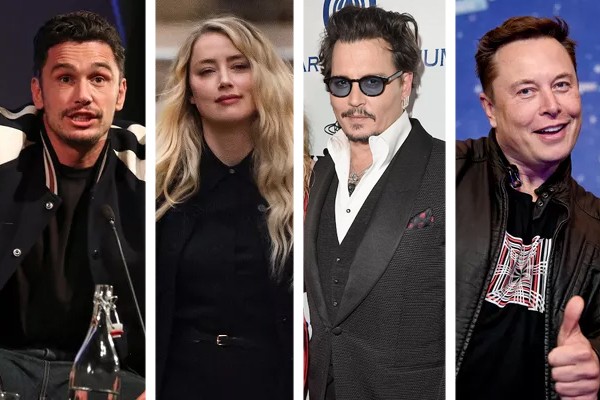 James Franco, Amber Heard, Johnny Depp e Elon Musk (Foto: Getty Images)