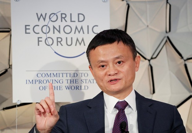 O fundador do Alibaba, Jack Ma, participa do Fórum de Davos (Foto: REUTERS/Arnd Wiegmann)