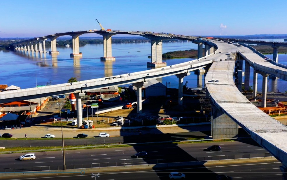 Previsão é liberar a obra da nova ponte do Guaíba em novembro  — Foto: Divulgação/Dnit
