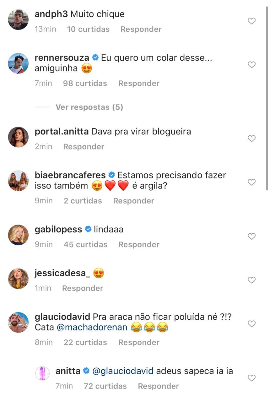 Anitta recebe comentários em foto de máscara facial (Foto: Reprodução/Instagram)
