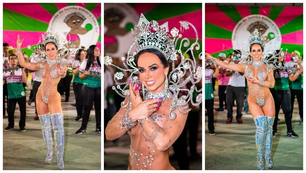 Renata Spallicci estreia como rainha da escola de samba Barroca Zona Sul no carnaval 2020 — Foto: Eimagec/Divulgação
