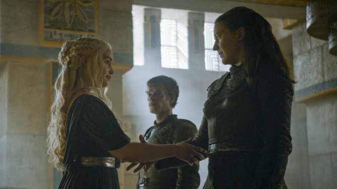 Yara Greyjoy e Daenerys Targaryen: rolou um clima (Foto: Divulgação)