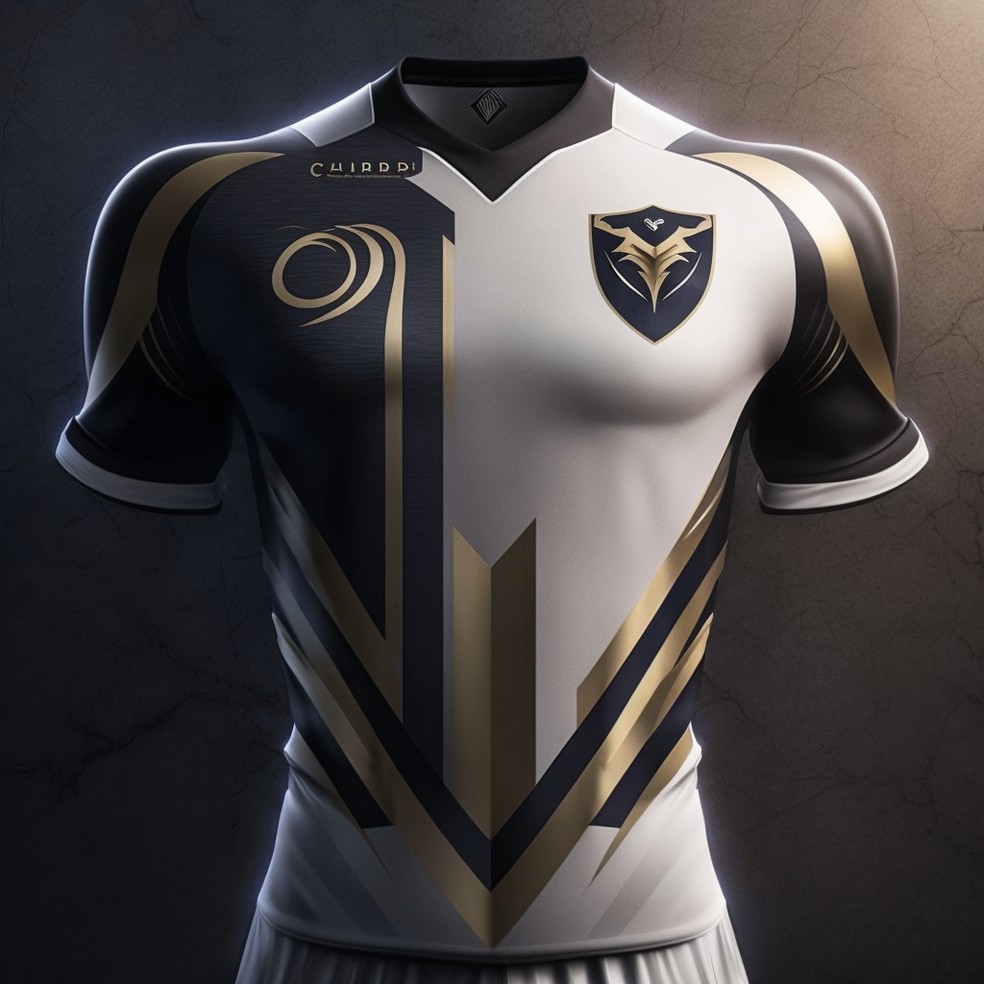 Olimpia: vers&atilde;o futurista da camisa criada por intelig&ecirc;ncia artificial &mdash; Foto: ge