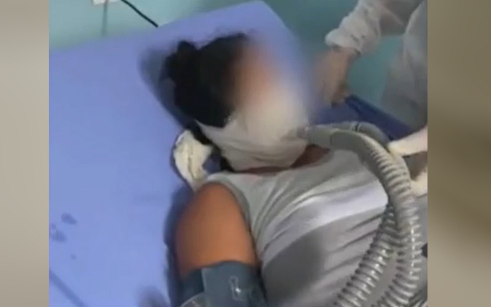 Leito de UTI em Itaguaru, Goiás — Foto: Reprodução/TV Anhanguera