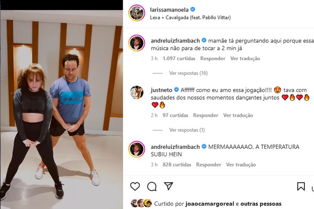 Larissa Manoela dança funk e André Luiz Frambach comenta (Foto: Reprodução/Instagram)