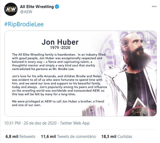 Lutador do AEW Brodie Lee morre aos 41 anos Quem QUEM News