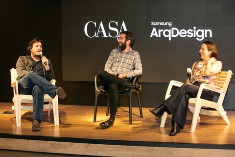 Após a exibição, o redator-chefe de Casa Vogue recebeu os produtores do documentários, Luiz Ferraz e Gal Buitoni para um bate-papo