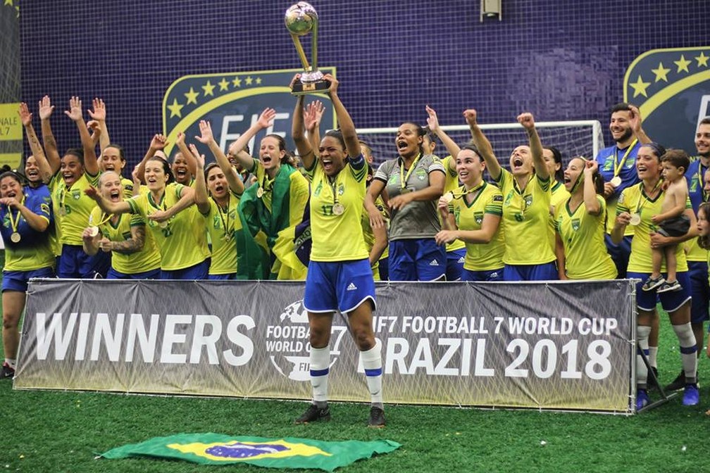 brasil feminino - Brasil é campeão da Copa do Mundo de futebol 7 no masculino e no feminino