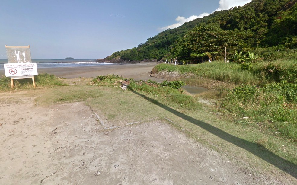 Crime aconteceu em Ã¡rea conhecida como 'CostÃ£o', na orla de PeruÃ­be, SP â Foto: ReproduÃ§Ã£o/Redes Sociais