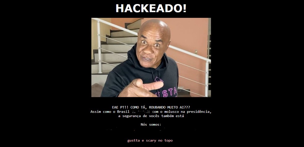 Site do Partido dos Trabalhadores é invadido por hackers — Foto: Reprodução