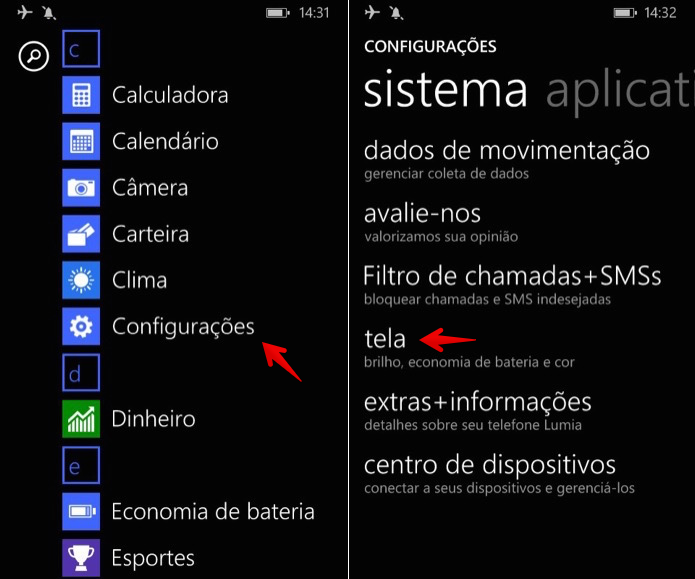 Acesse as configurações do Windows Phone (Foto: Reprodução/Helito Bijora)
