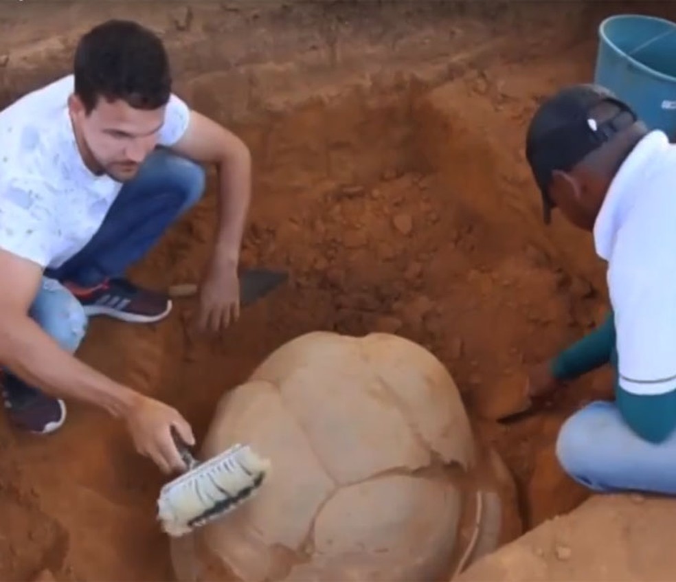Funerária da tribo Tupi-Guarani encontrada em sítio no norte da Bahia — Foto: Reprodução/TV São Francisco