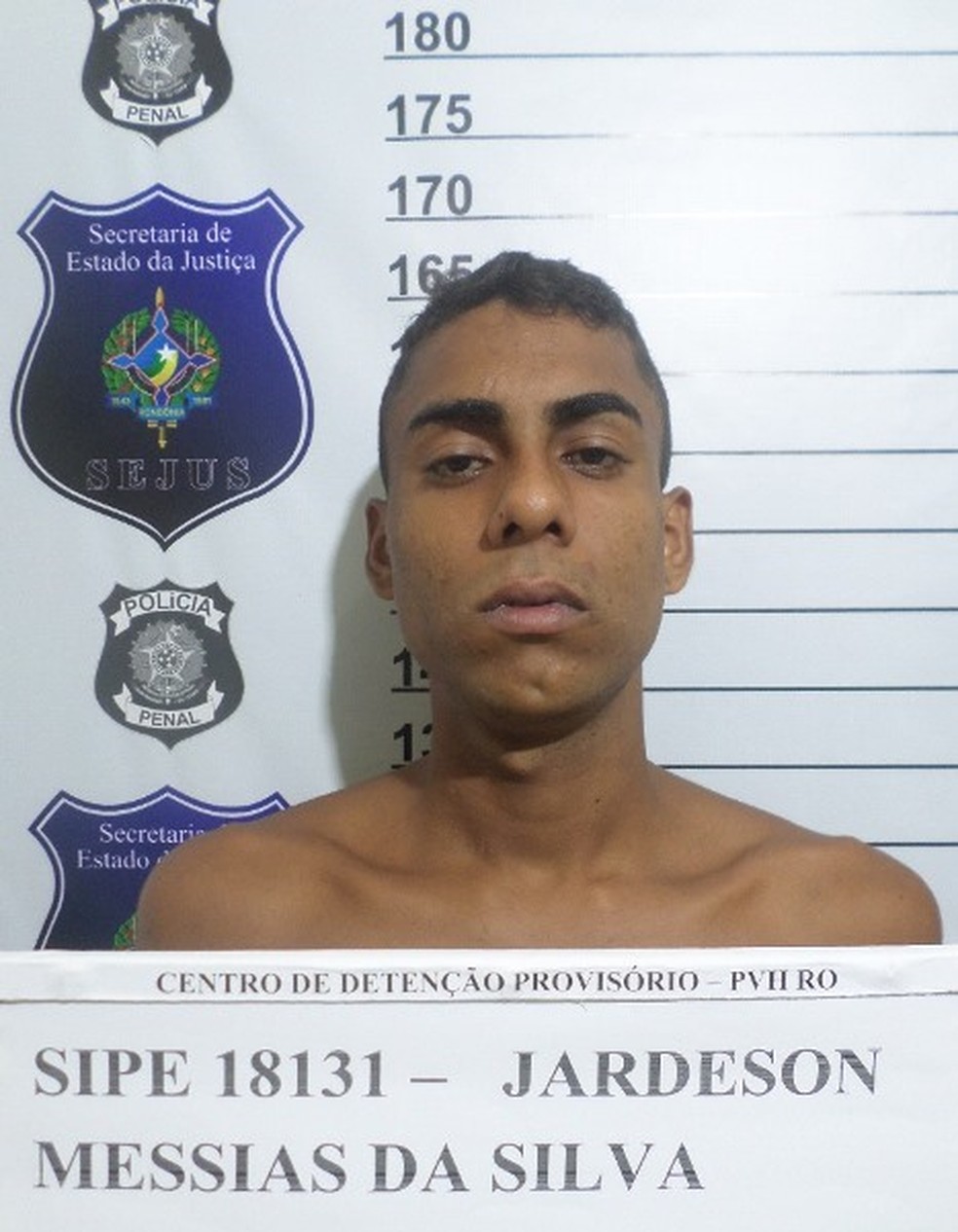 Jardeson Messias da Silva detento que fugiu do presídio em Porto Velho — Foto: Sejus / divulgação