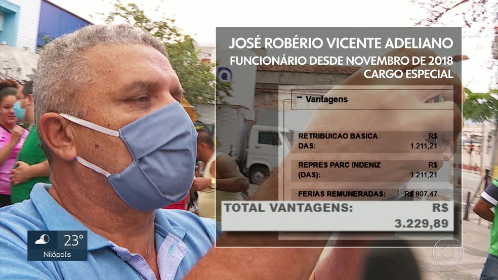 José Robério, um dos funcionários da prefeitura que invadiu reportagens — Foto: Reprodução/Globo