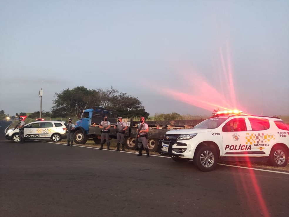 Carga de maconha foi apreendida em caminhão abordado na Rodovia Assis Chateaubriand em Martinópolis — Foto: Polícia Militar Rodoviária
