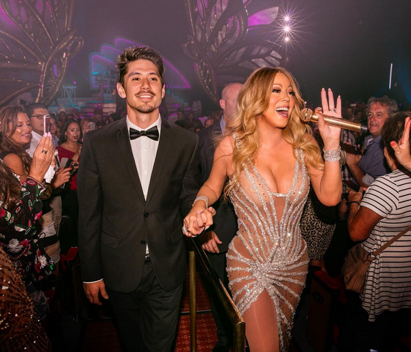 A cantora Mariah Carey com o namorado durante um show (Foto: Instagram)