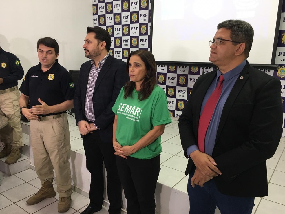 Divulgação do resultado da operação no Piauí — Foto: Murilo Lucena/TV Clube