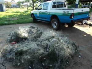 PMA apreende rede de pesca em MS (Foto: Divulgação/PMA)