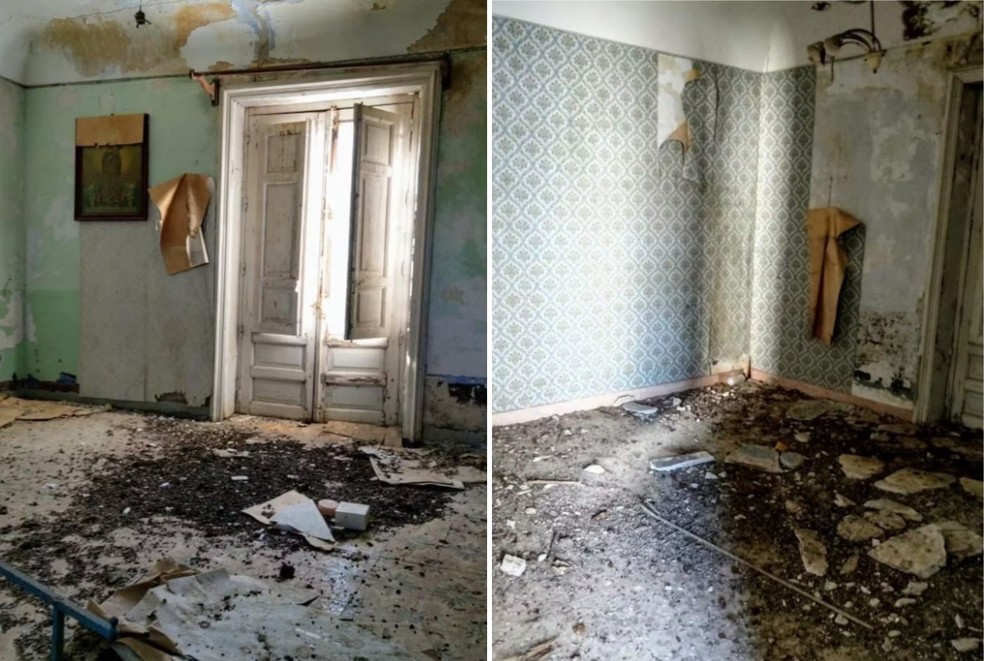 Rubia pegou as casas em ruínas, com interiores antigos e destruídos — Foto: Rubia Daniels / Arquivo Pessoal