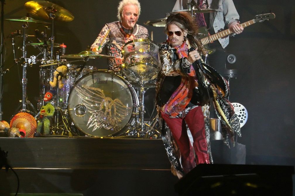 Steven Tyler canta no show do Aerosmith no São Paulo Trip — Foto: Celso Tavares/G1