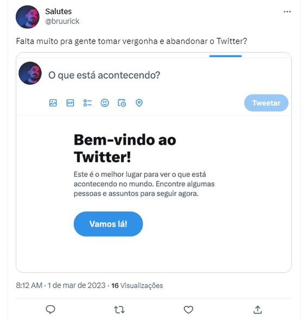 Falha no twitter ocorreu na manhã desta quarta-feira — Foto: Reprodução/ Twitter