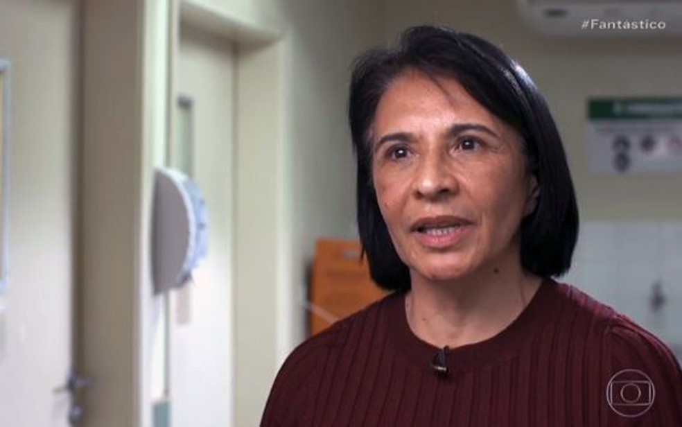 Rosemary Castro, mulher de Vamberto Castro, que está 'virtualmente' curado de um linfoma após tratamento inédito na América Latina — Foto: Reprodução/TV Globo
