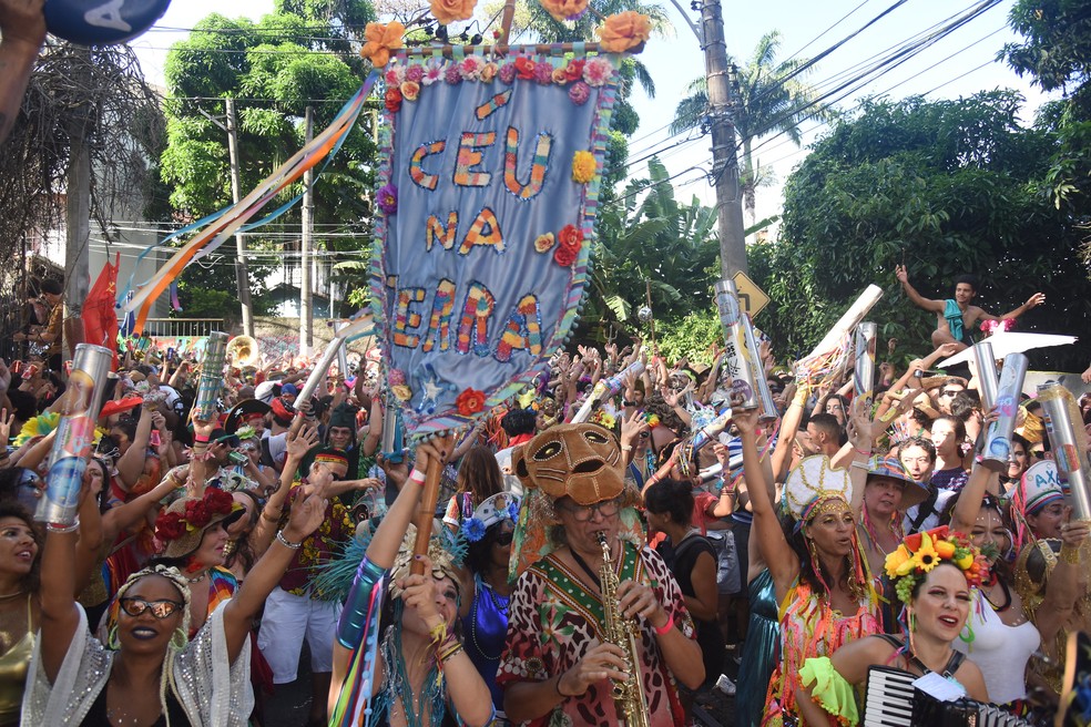 Folioes do bloco Cu na Terra — Foto: Alexandre Macieira/Riotur