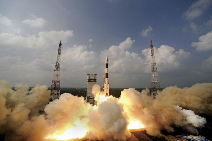 ILUSTRE DESCONHECIDA: Lançamento do foguete que transportava Mangalyaan, a primeira sonda desenvolvida pela Índia a chegar até Marte (Foto: Pallava Bagla/ Corbis)