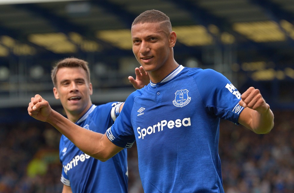 Richarlison tem trÃªs gols em trÃªs jogos pelo Everton na Premier League (Foto: Reuters)