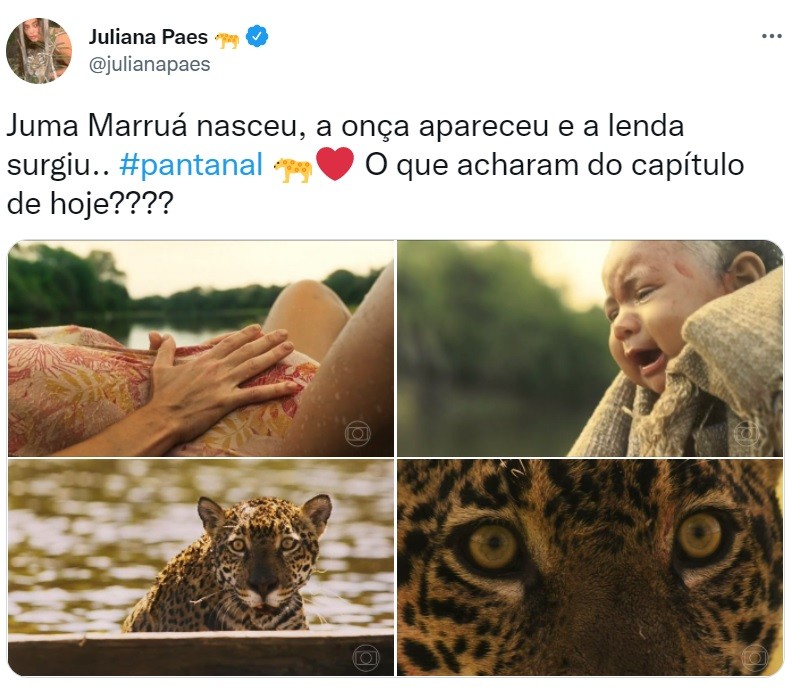 Juliana Paes comenta parto de sua personagem  (Foto: Reprodução Twitter )