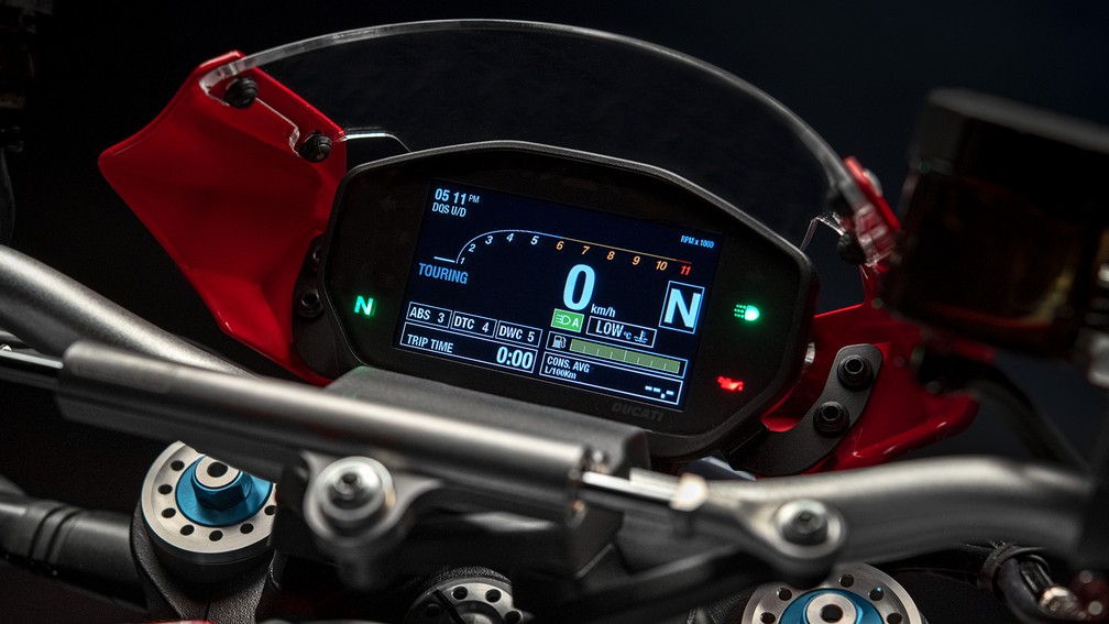 Painel da Ducati Monster 1200 25º Anniversario (Foto: Ducati/Divulgação)