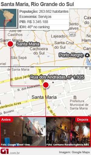 mapa_santa_maria_boate (Foto: Editoria de Arte / G1)