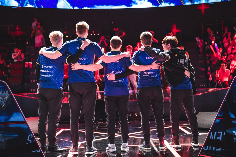 G2 Esports comemora classificação — Foto: Reprodução/Riot Games