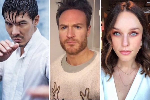 Os atores Lewis Tan, Josh Lawson e Jessica McNamee (Foto: Instagram)