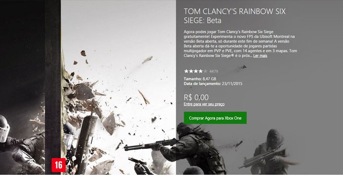 Tela do game na Xbox LIVE Marketplace (Foto: Reprodução/André Mello)