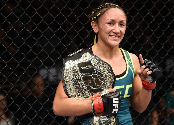 Carla Esparza foi a primeira campeã do peso-palha do UFC — Foto: Getty