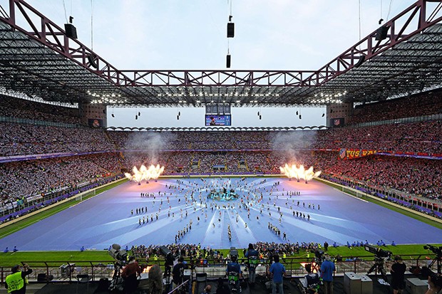 MILAN, ITALY - MAY 28:  A general view during the opening ceremony prior during the UEFA Champions League Final match between Real Madrid and Club Atletico de Madrid at Stadio Giuseppe Meazza on May 28, 2016 in Milan, Italy.  (Photo by Clive Mason/Getty I (Foto: Getty Images)