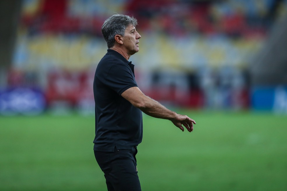 Renato Gaúcho em empate do Grêmio no Maracanã — Foto: Lucas Uebel/Grêmio