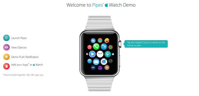 No site, é possível saber como o sistema do Apple Watch se comportará (Reprodução/Pipes App)