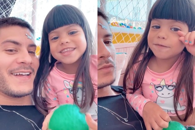 Em meio à separação, Arthur Aguiar posta vídeo com a filha: Agradecer as mensagens