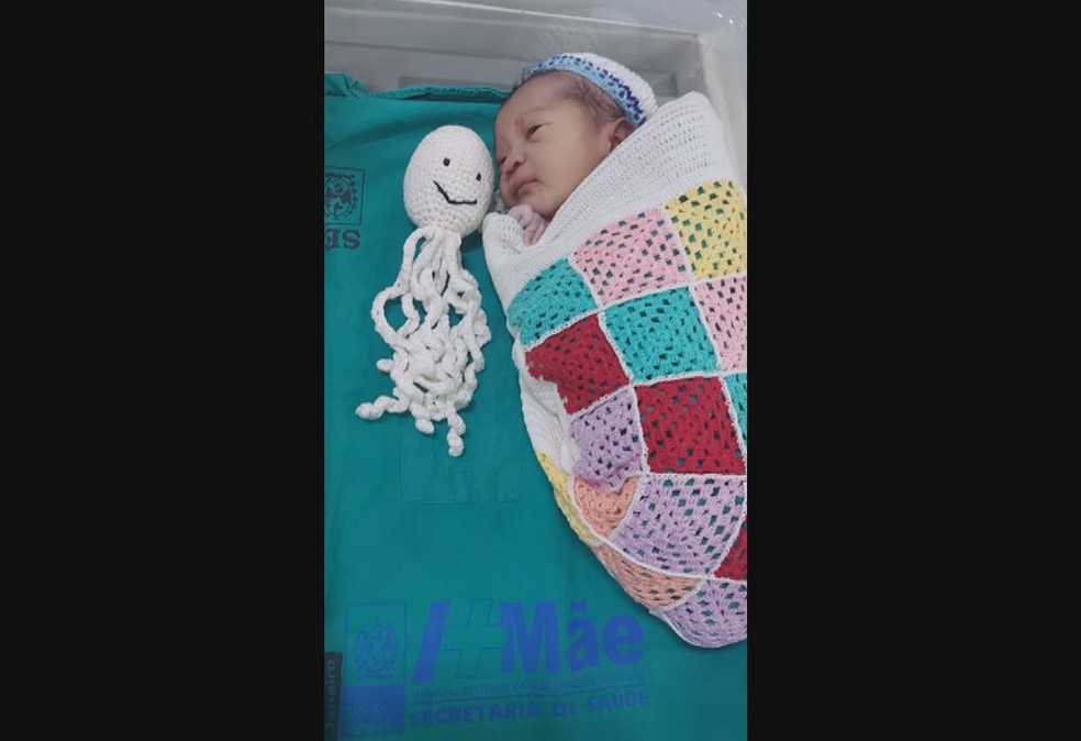 Samuel, primeiro bebê do ano nascido na rede estadual de saúde, nasceu pesando 3,290 kg e medindo 52 centímetros. — Foto: Divulgação