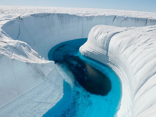 Canyon de gelo, na Groenlândia,  (Foto: Reprodução)