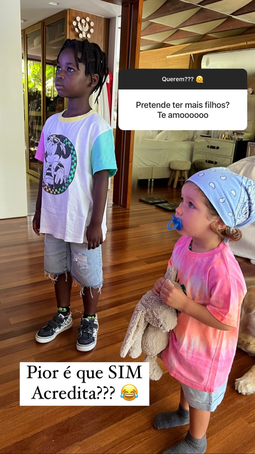 Bless e Zyan são filhos de Bruno Gagliasso e Giovanna Ewbank — Foto: Reprodução / Instagram