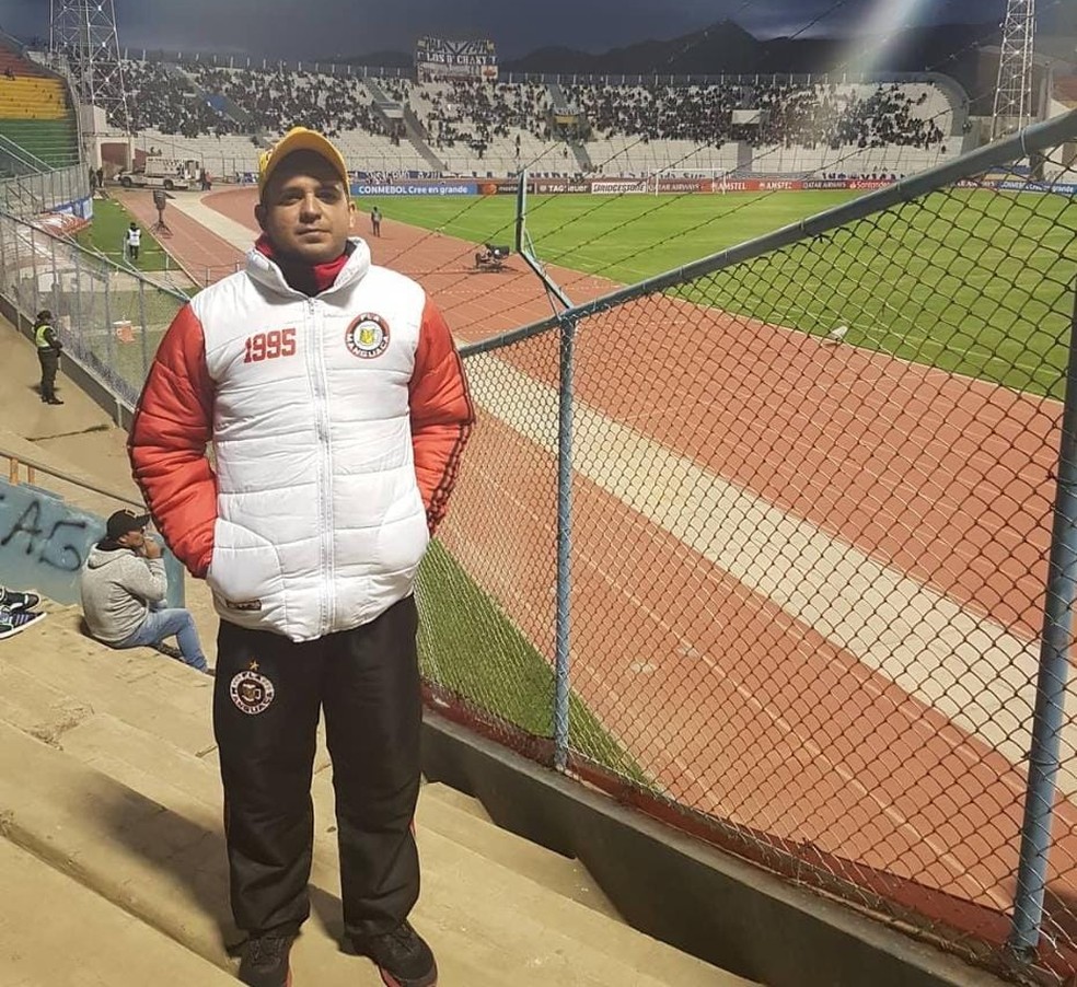 Torcedor em partida do Flamengo na Bol&iacute;via &mdash; Foto: Arquivo Pessoal